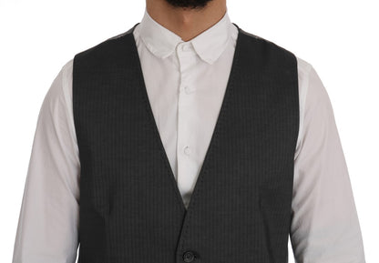 Dolce &amp; Gabbana Sleek Gray Single-Breasted Waistcoat Vest