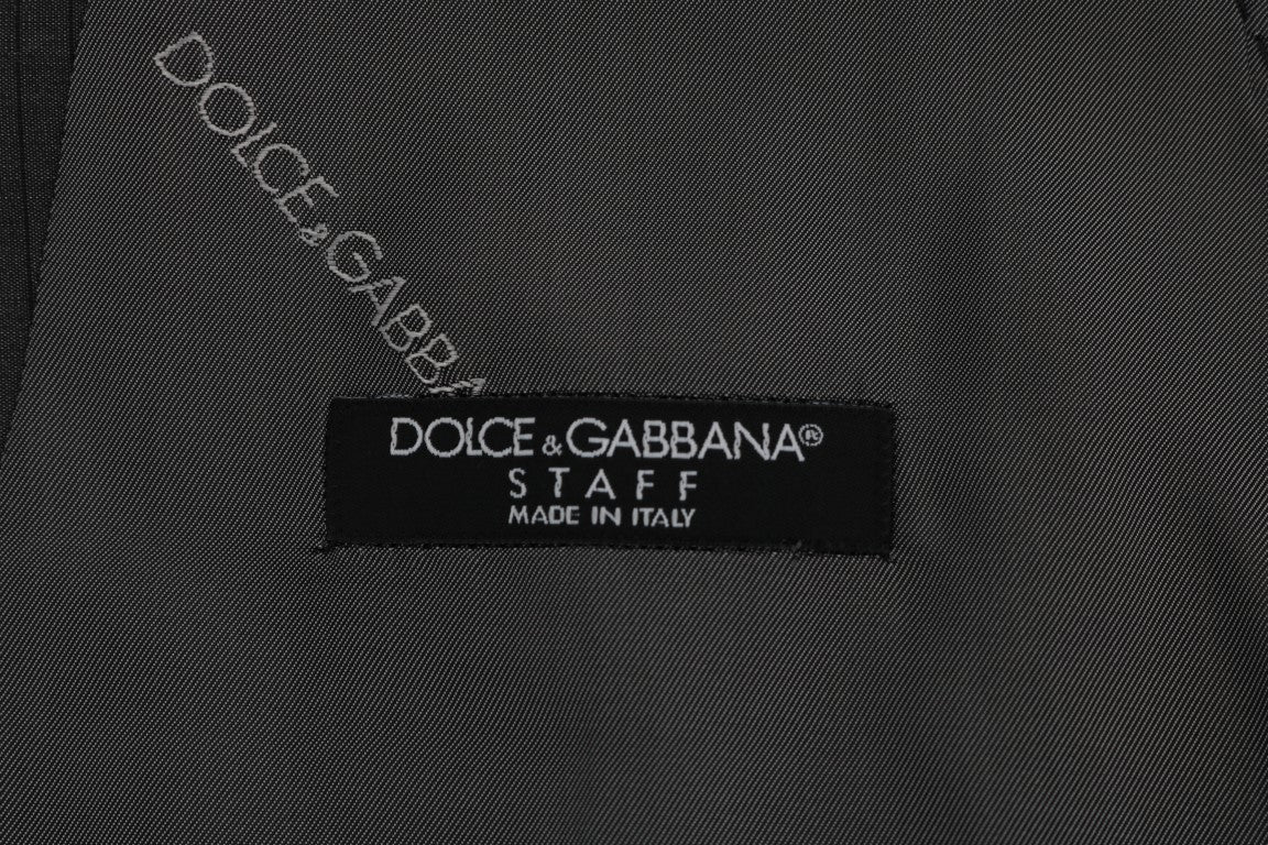 Dolce &amp; Gabbana Sleek Gray Single-Breasted Waistcoat Vest