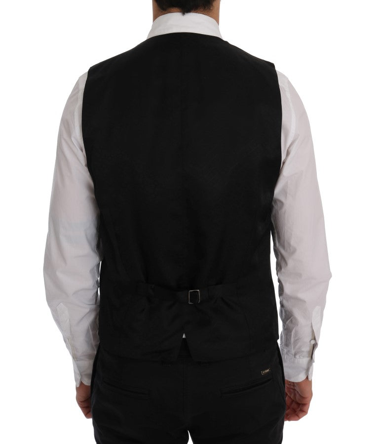 Dolce &amp; Gabbana Elegant Striped Wool Blend Vest Waistcoat