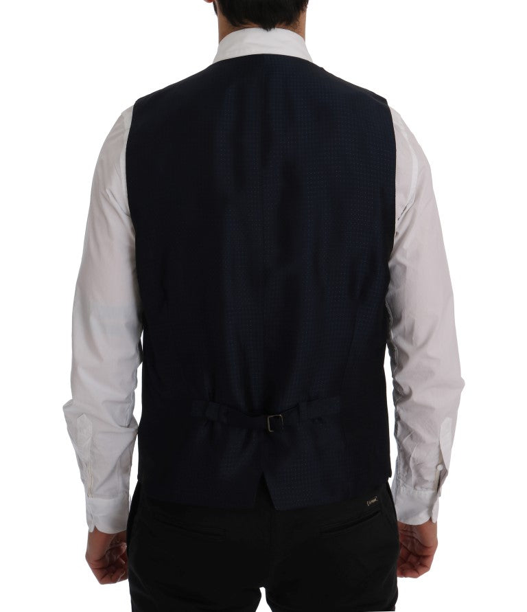 Dolce &amp; Gabbana Elegant Blue Striped Waistcoat Vest