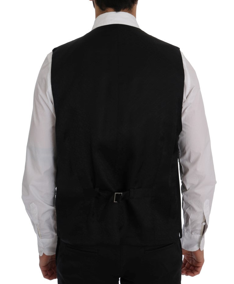 Dolce &amp; Gabbana Elegant Striped Wool Blend Waistcoat Vest