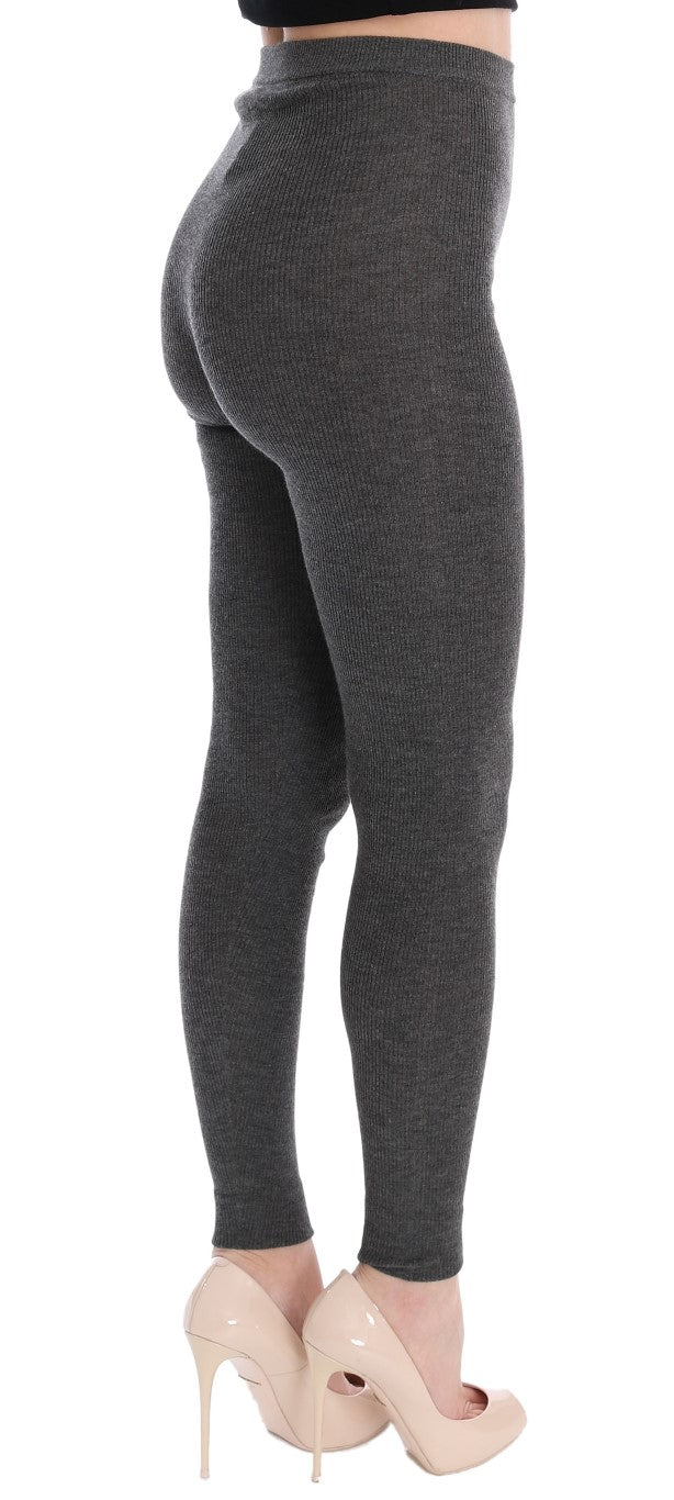 Dolce &amp; Gabbana Chic Gray High Waist Cashmere Tights Pants