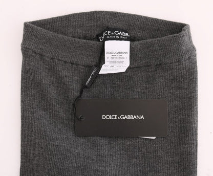 Dolce &amp; Gabbana Chic Gray High Waist Cashmere Tights Pants