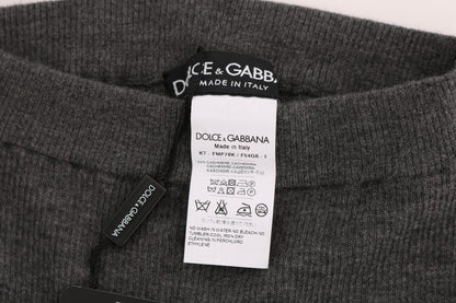 Dolce &amp; Gabbana Chic Gray High Waist Cashmere Tights Pants