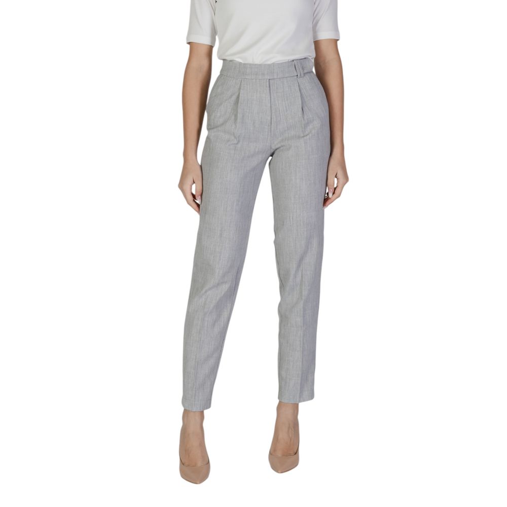 Vila Clothes Gray Recycled Polyester Jeans &amp; Pant