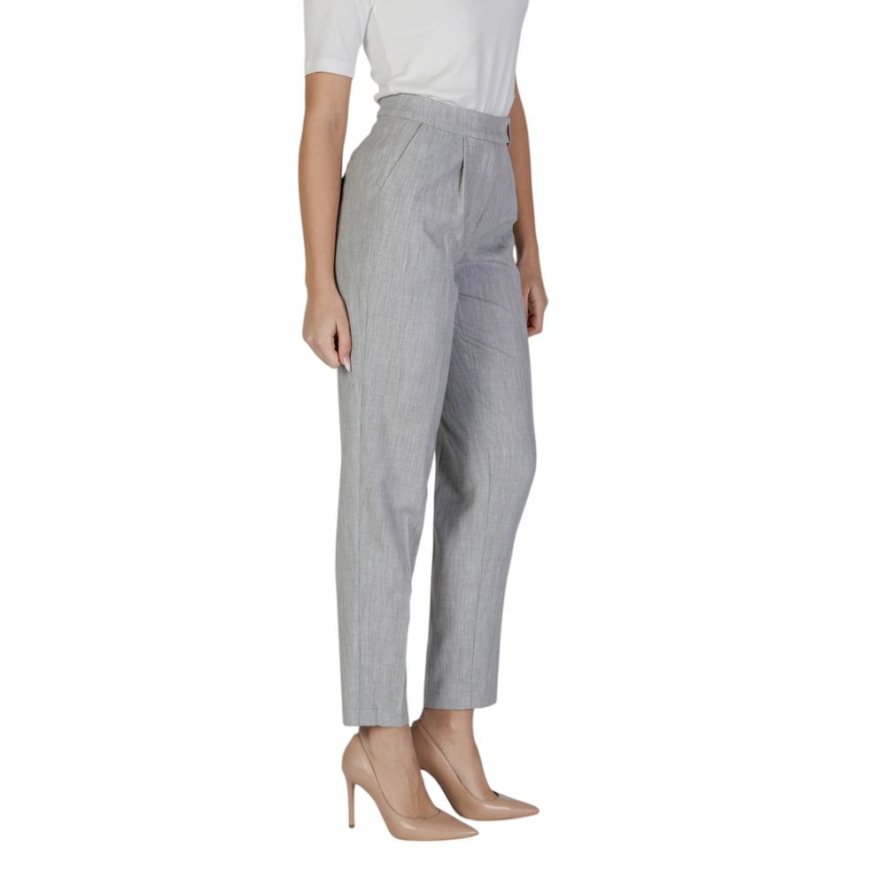 Vila Clothes Gray Recycled Polyester Jeans &amp; Pant