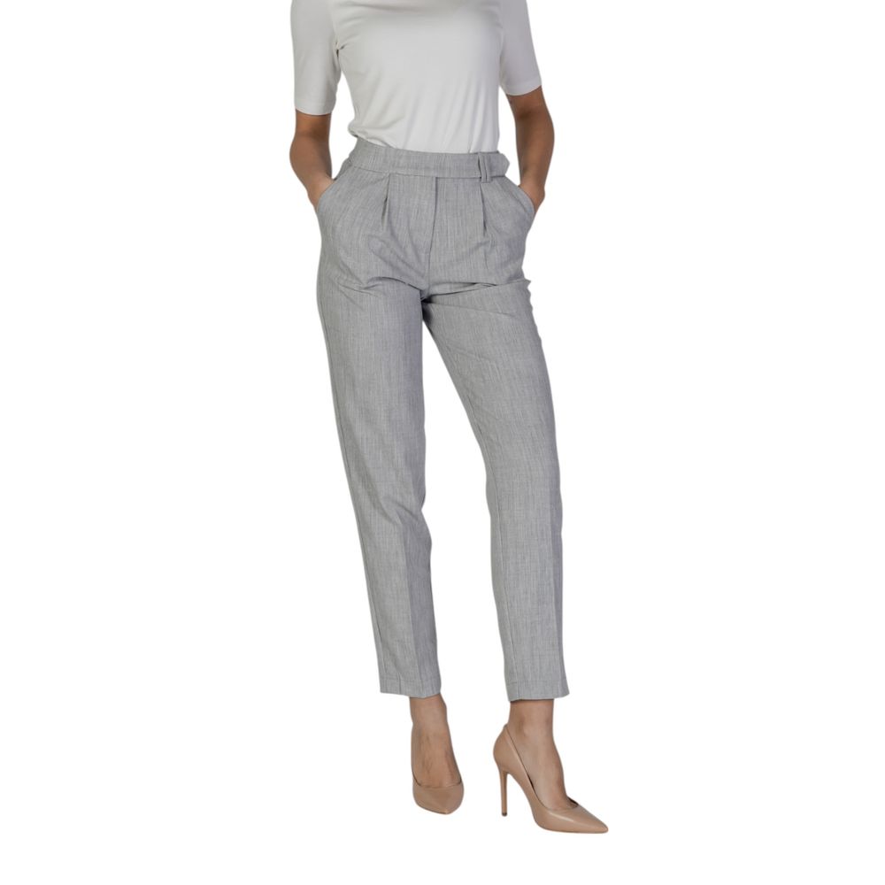 Vila Clothes Gray Recycled Polyester Jeans &amp; Pant