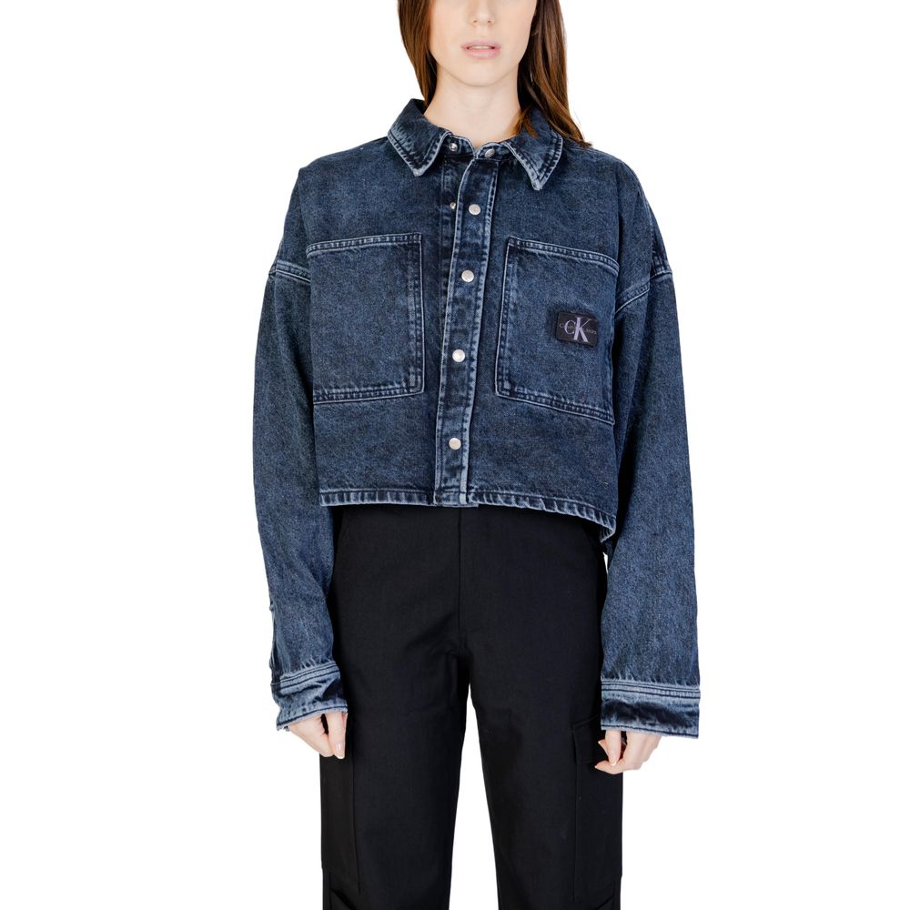 Calvin Klein Jeans Blue Recycled Cotton Jackets &amp; Coat