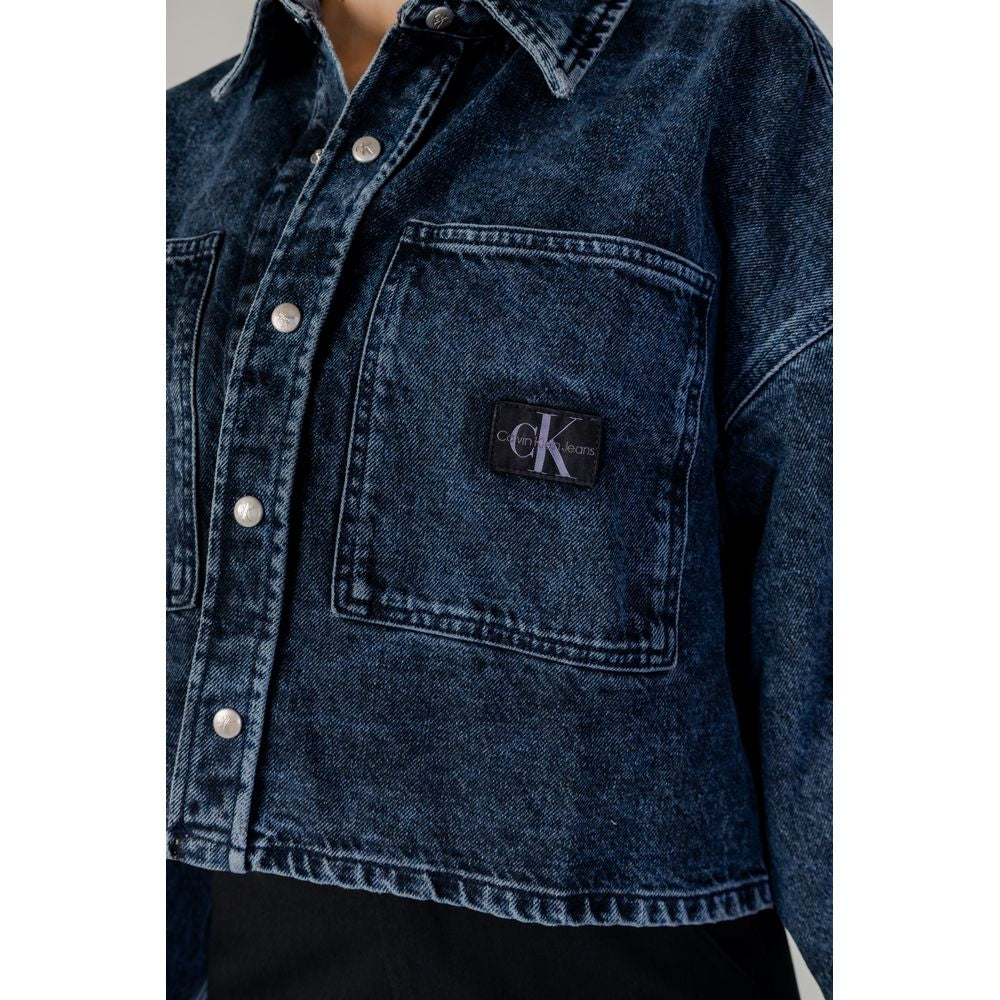 Calvin Klein Jeans Blue Recycled Cotton Jackets &amp; Coat