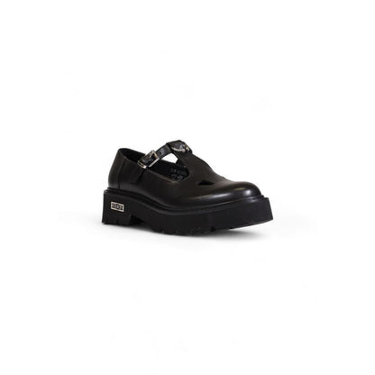 Cult Black Leather Flat Shoe