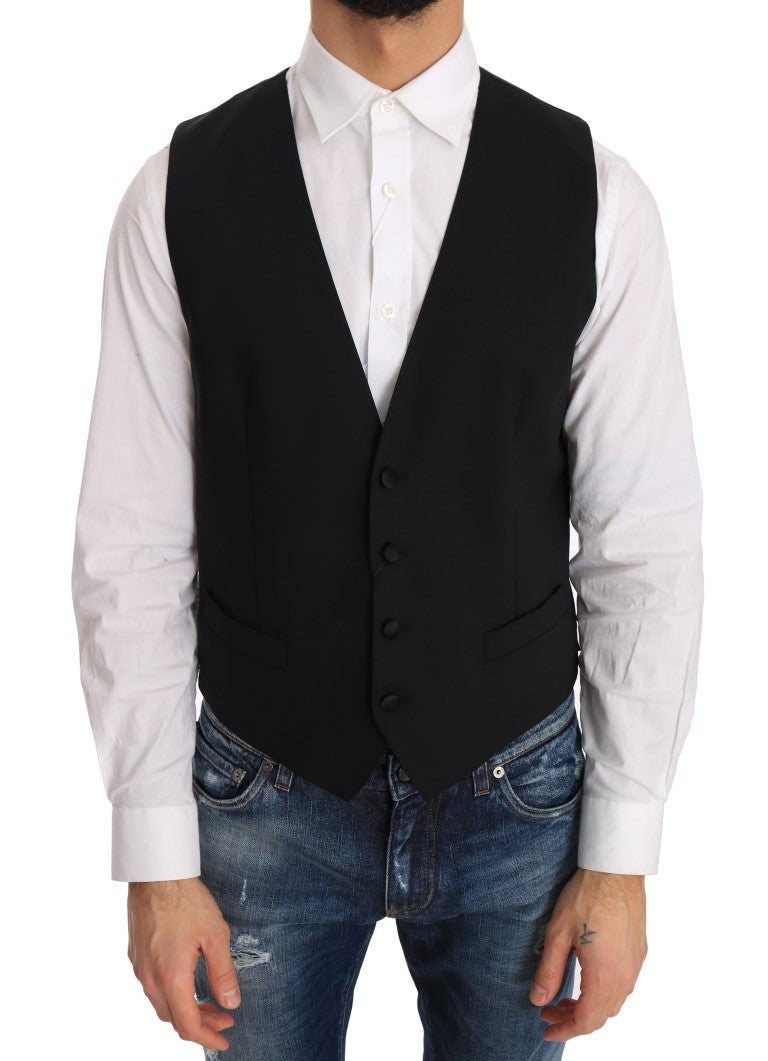 Dolce &amp; Gabbana Elegant Slim Fit Formal Vest in Black