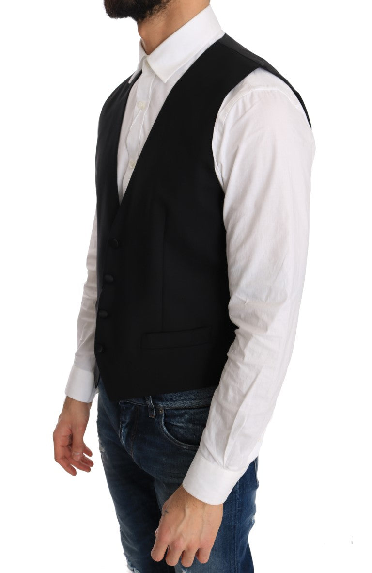 Dolce &amp; Gabbana Elegant Slim Fit Formal Vest in Black