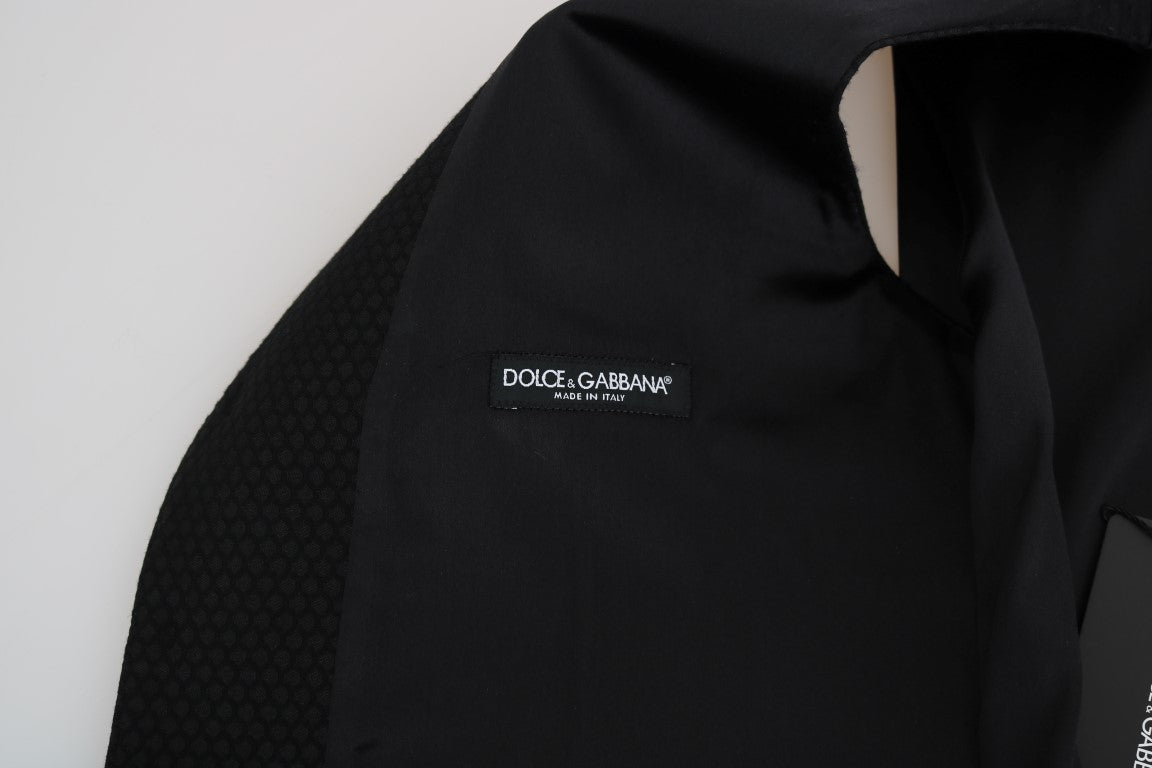 Dolce &amp; Gabbana Elegant Polka Dot Black Dress Vest