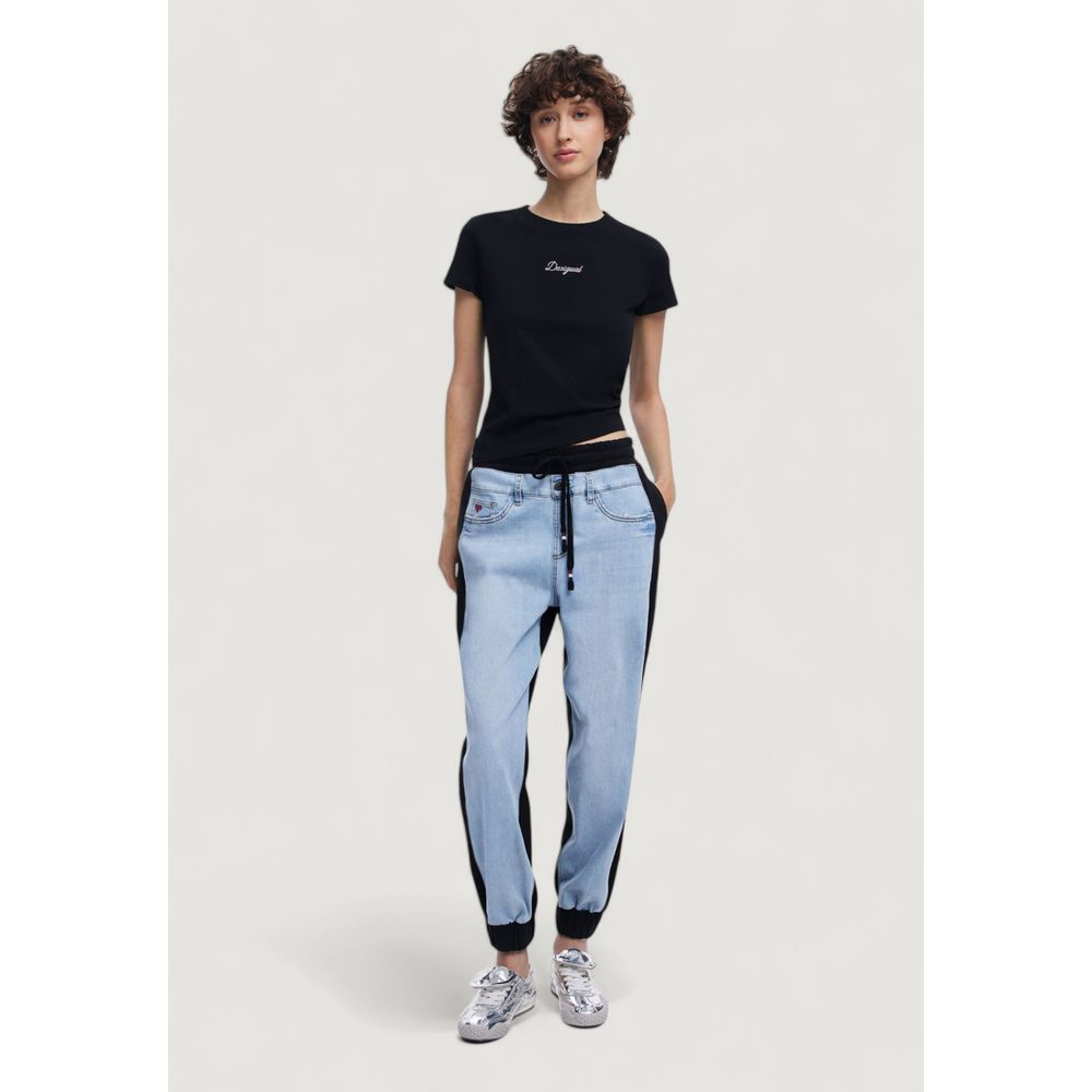 Desigual Black Cotton Jeans &amp; Pant