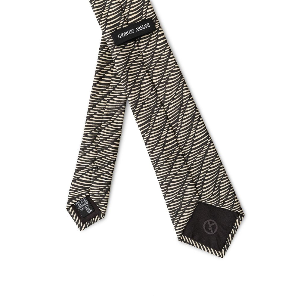 Giorgio Armani Black And White Silk Ties &amp; Bowty