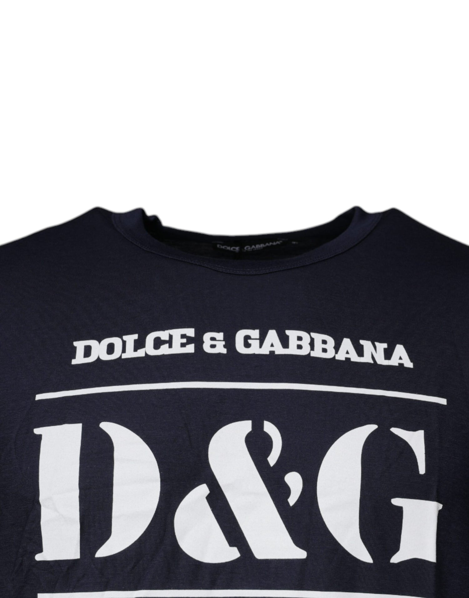 Dolce &amp; Gabbana Blue D&amp;G King Of Love Cotton Crew Neck T-shirt