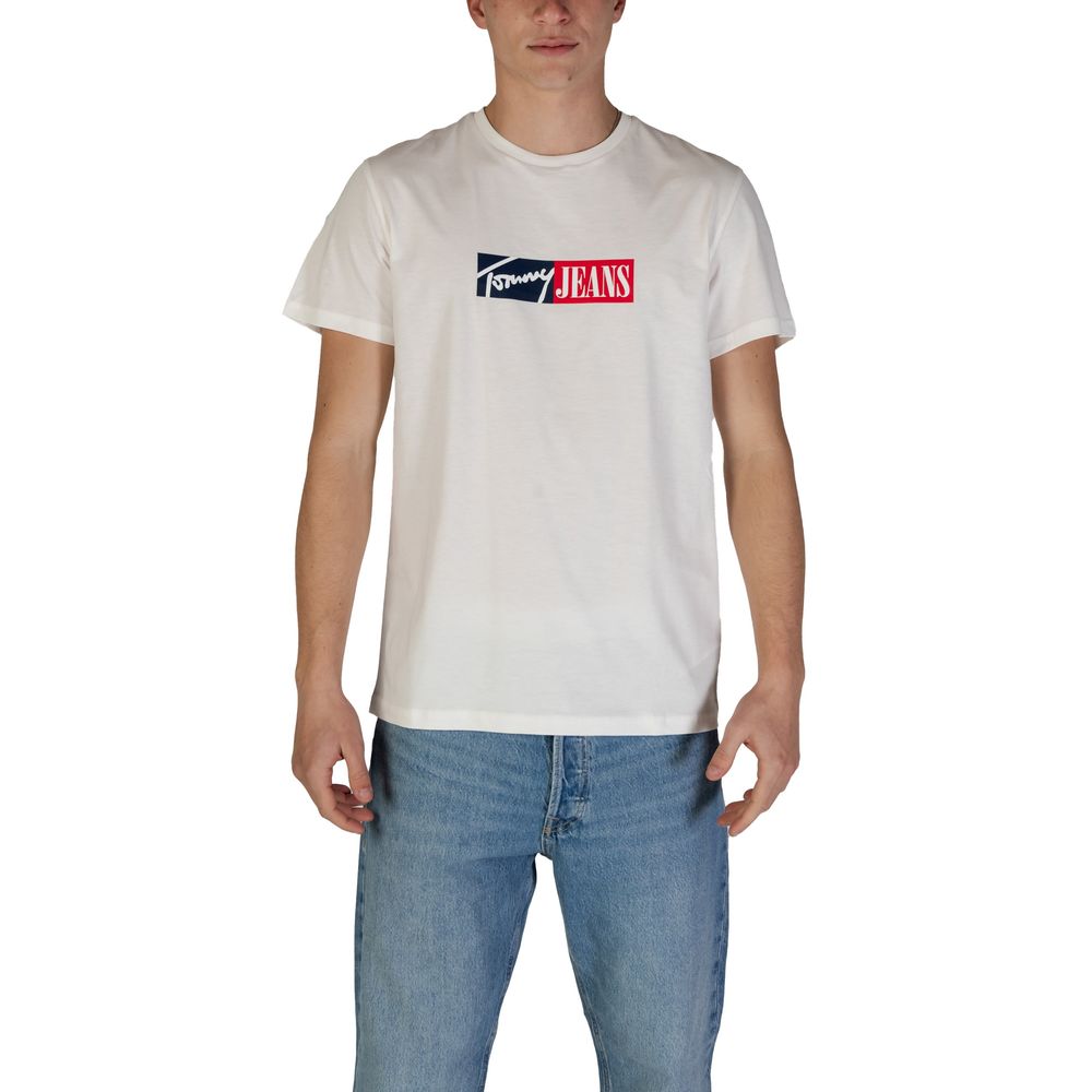 Tommy Hilfiger Jeans Cream Cotton Rigenerato T-Shirt