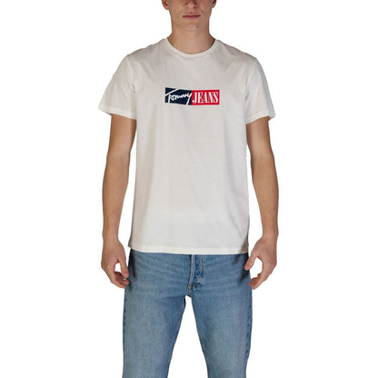 Tommy Hilfiger Jeans Cream Cotton Rigenerato T-Shirt