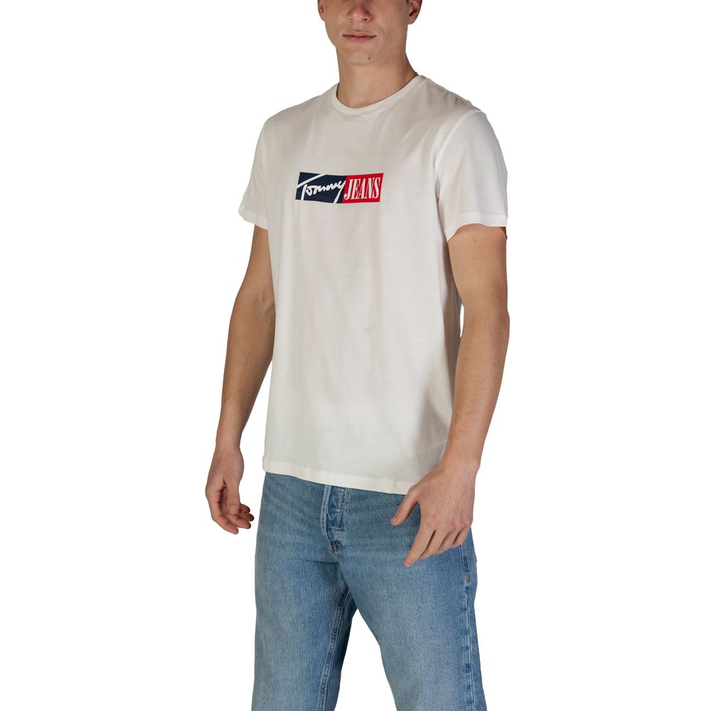 Tommy Hilfiger Jeans Cream Cotton Rigenerato T-Shirt