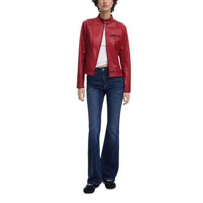 Desigual Red Polyester Jackets &amp; Coat