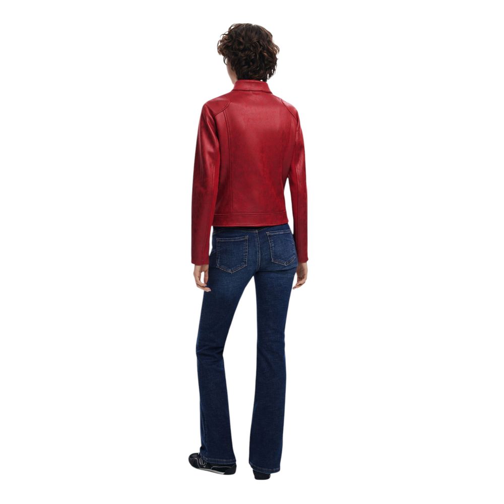 Desigual Red Polyester Jackets &amp; Coat