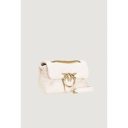 PINKO Cream Leather Handbag