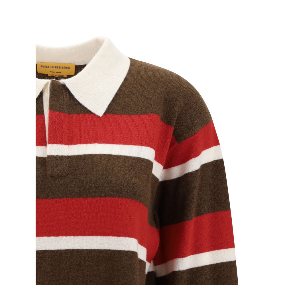 Guest in Residence Striped Polo Sweater