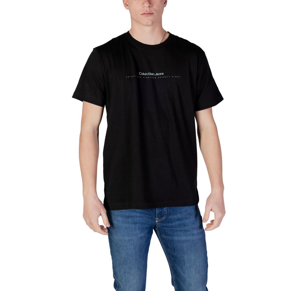 Calvin Klein Jeans Black Cotton Rigenerato T-Shirt