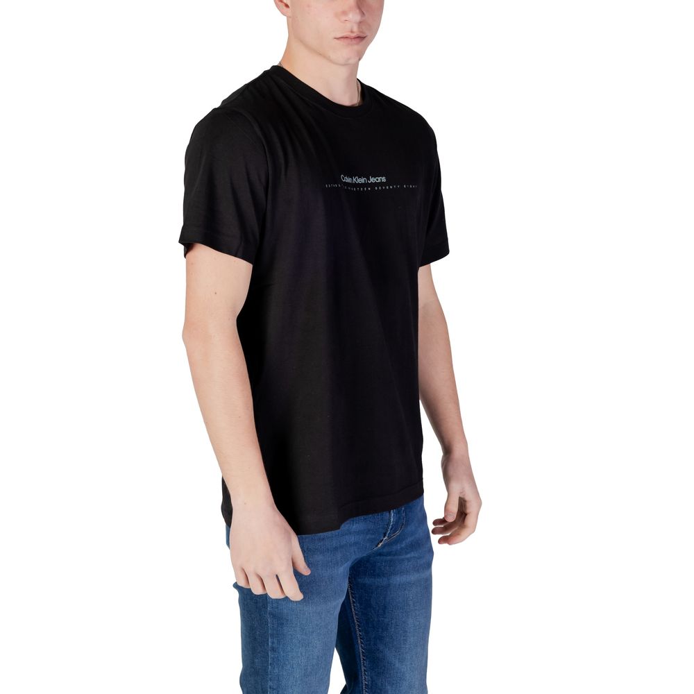 Calvin Klein Jeans Black Cotton Rigenerato T-Shirt