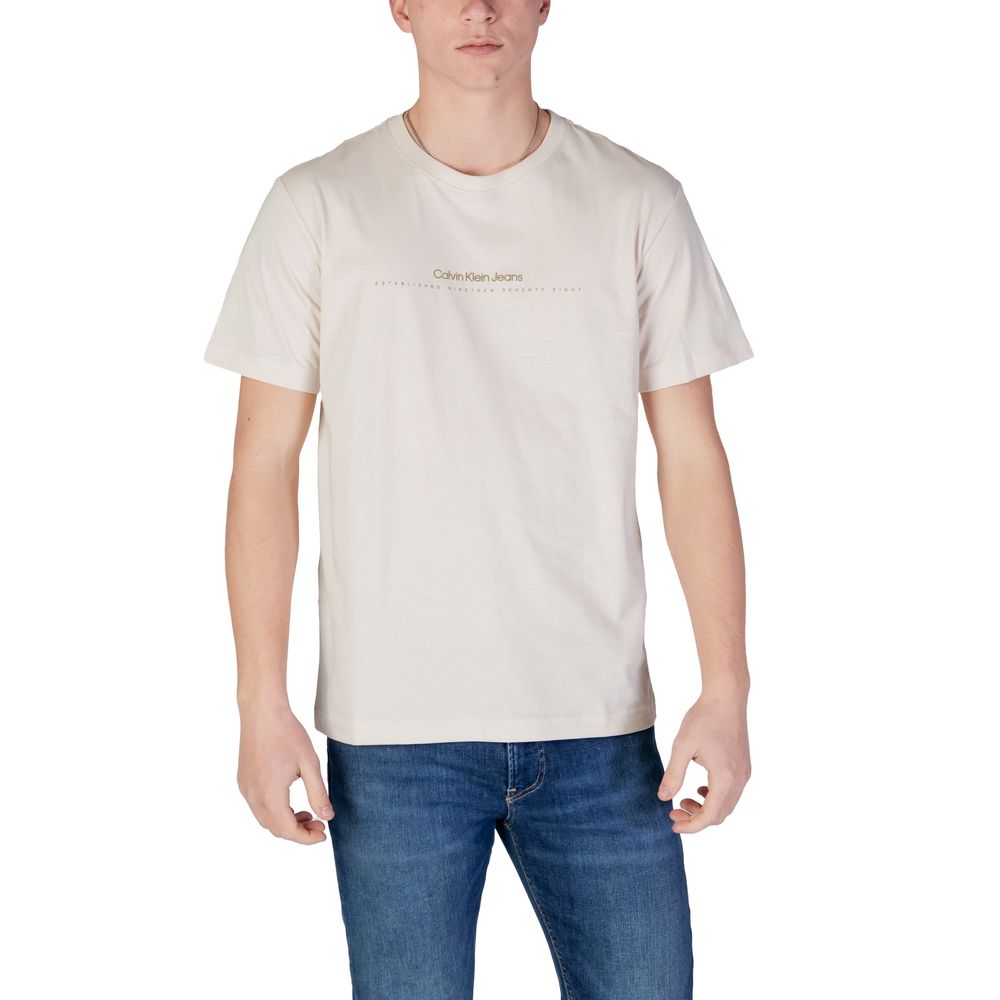 Calvin Klein Jeans Beige Cotton Rigenerato T-Shirt