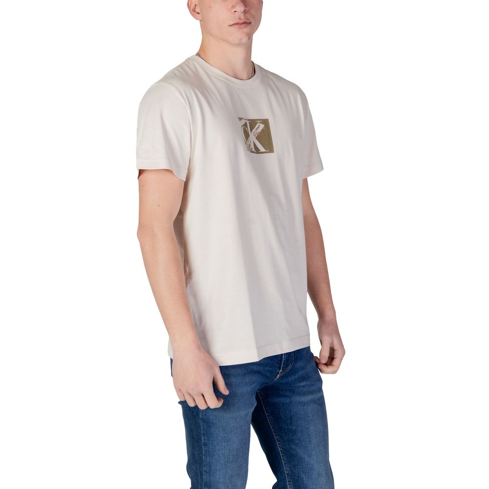 Calvin Klein Jeans Beige Cotton Rigenerato T-Shirt