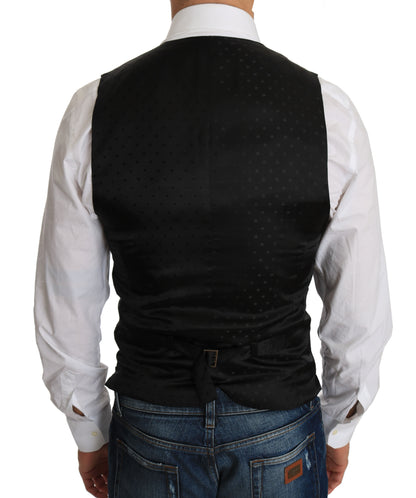 Dolce &amp; Gabbana Sleek Black Wool Blend Formal Vest