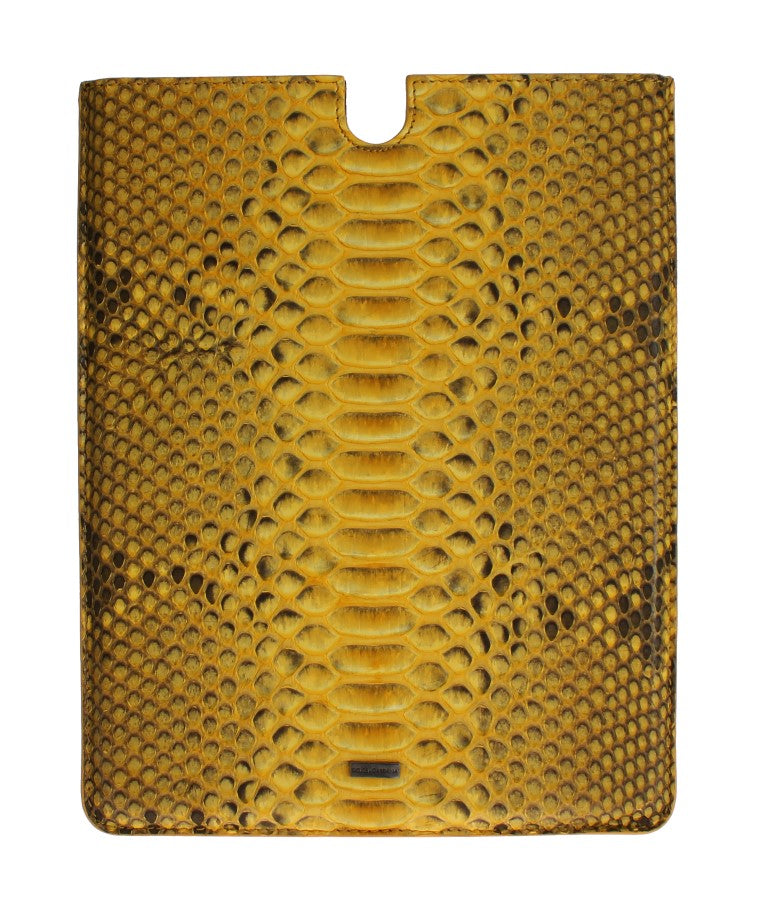 Dolce &amp; Gabbana Sleek Python Snakeskin Tablet Case in Yellow