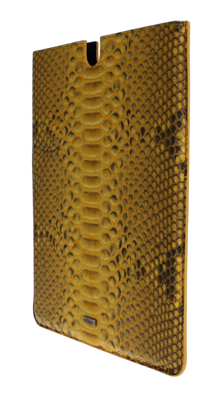 Dolce &amp; Gabbana Sleek Python Snakeskin Tablet Case in Yellow