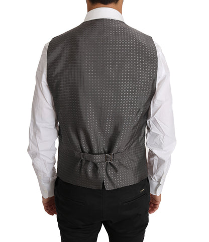 Dolce &amp; Gabbana Sleek Bronze &amp; Gray Formal Vest Slim Fit