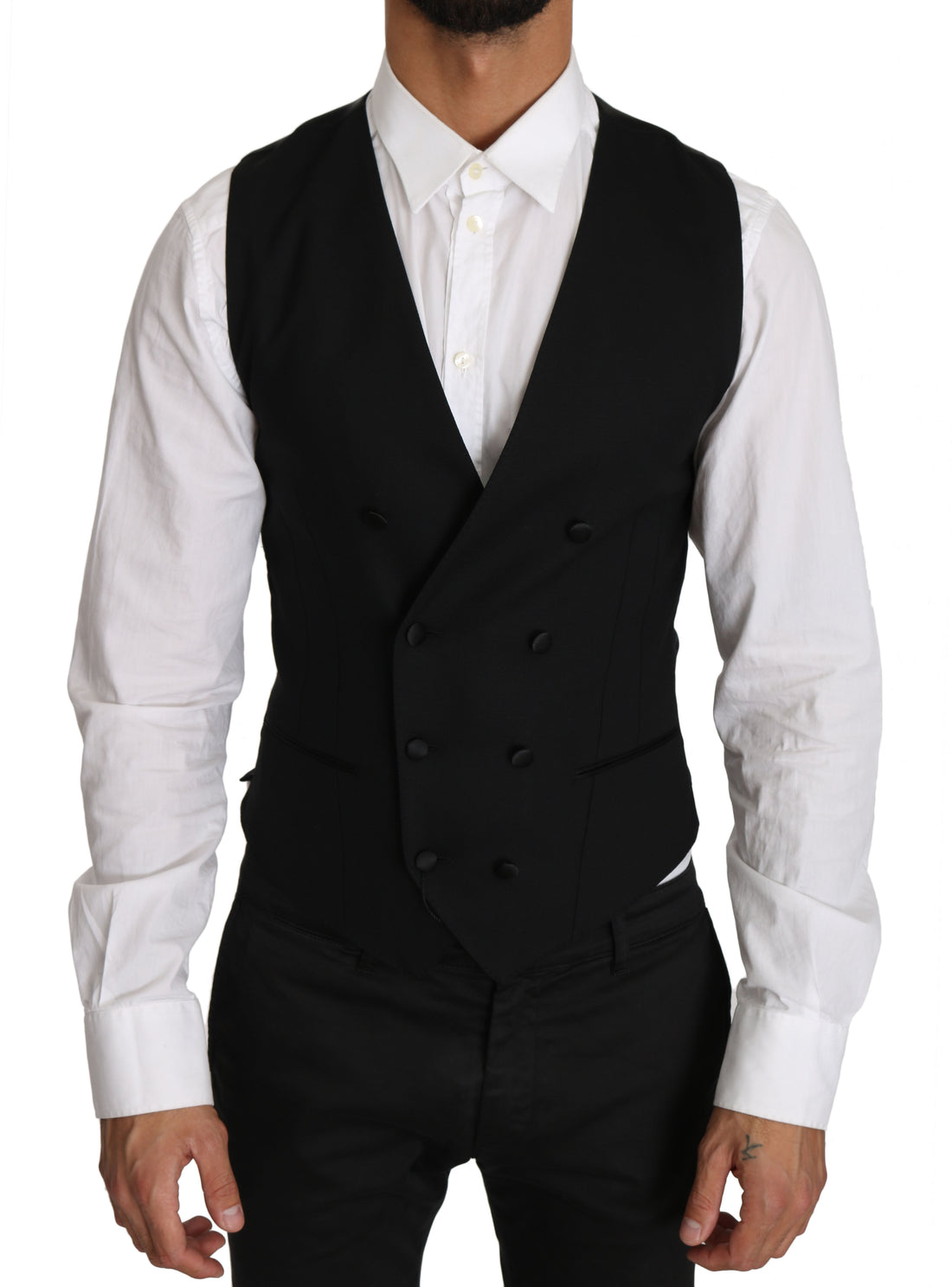 Dolce &amp; Gabbana Sleek Double Breasted Slim Fit Wool Vest