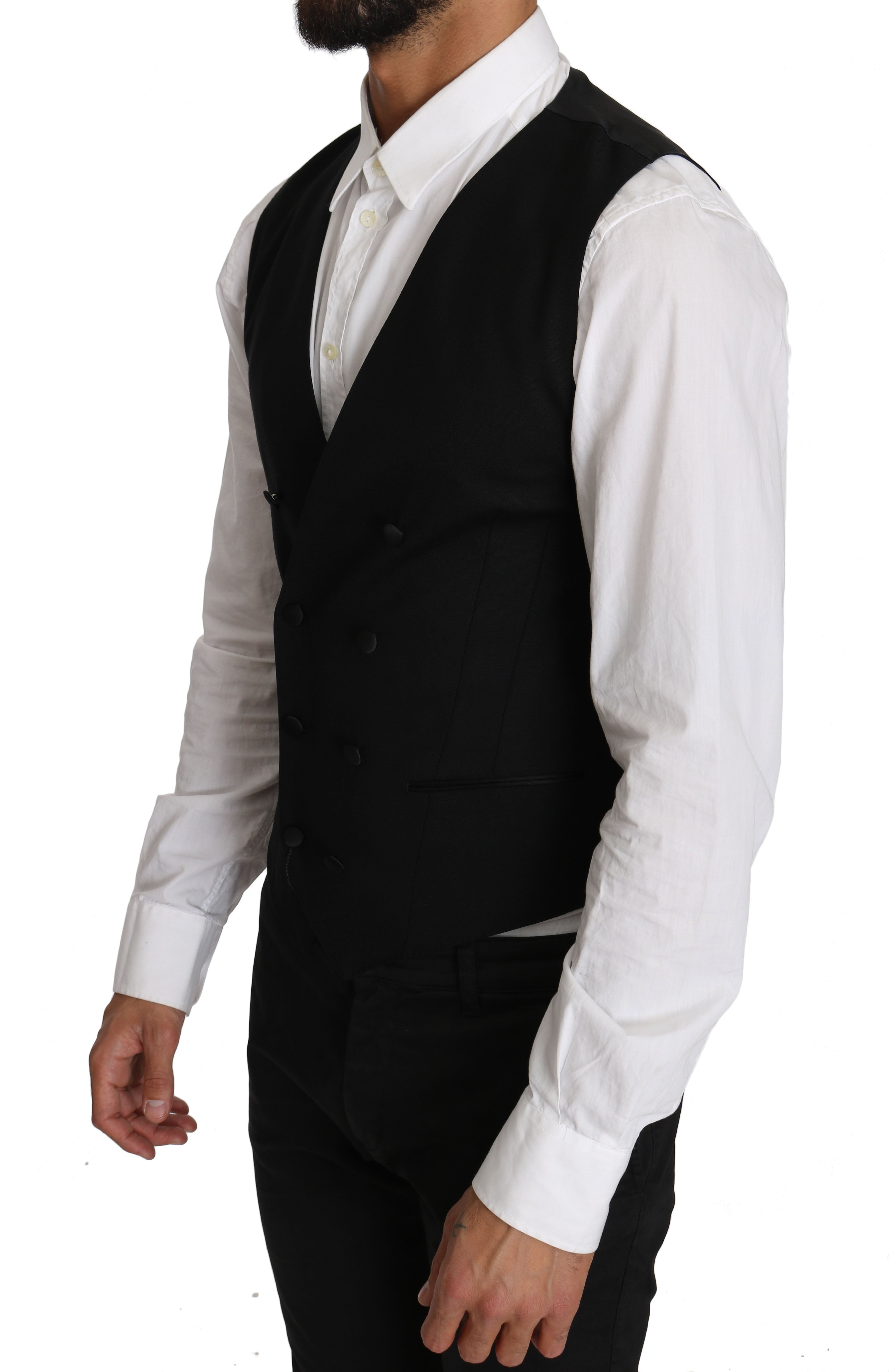 Dolce &amp; Gabbana Sleek Double Breasted Slim Fit Wool Vest