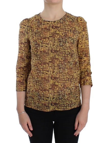 Dolce &amp; Gabbana Sicilian Mosaic Print Silk Blouse