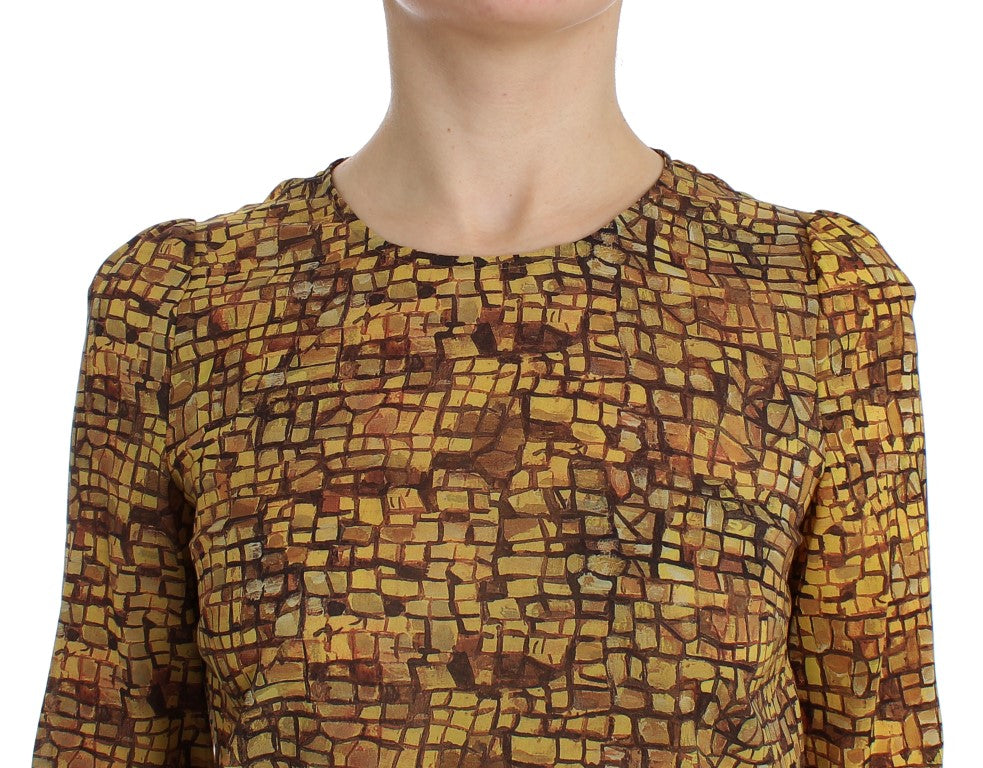 Dolce &amp; Gabbana Sicilian Mosaic Print Silk Blouse