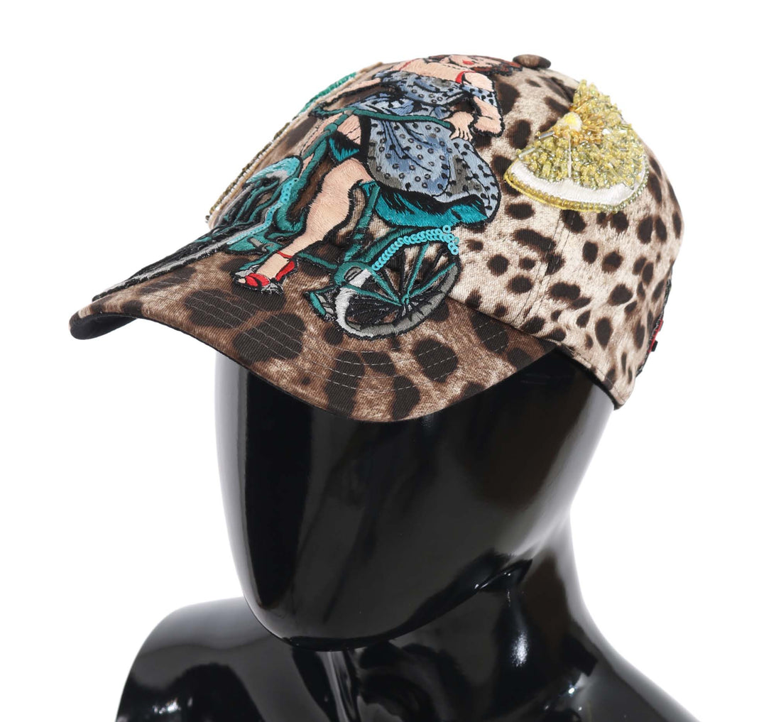 Dolce &amp; Gabbana Elegant Sequined Leopard Baseball Cap