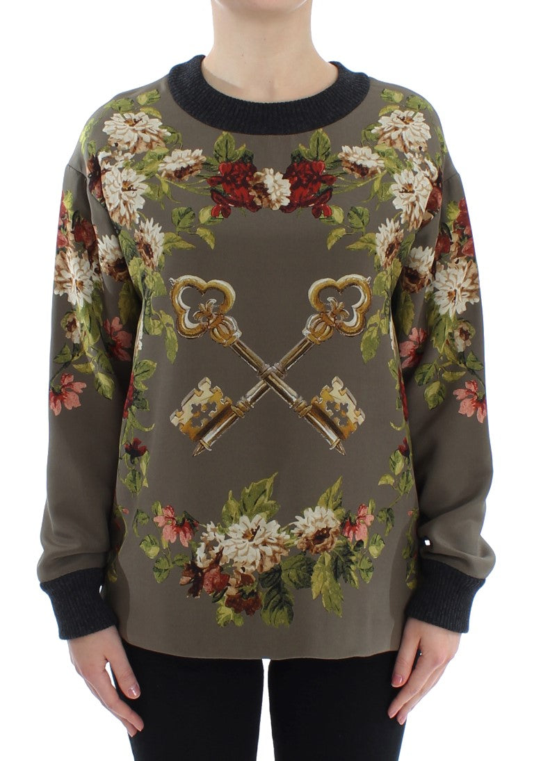 Dolce &amp; Gabbana Enchanted Sicily Silk Crewneck Blouse