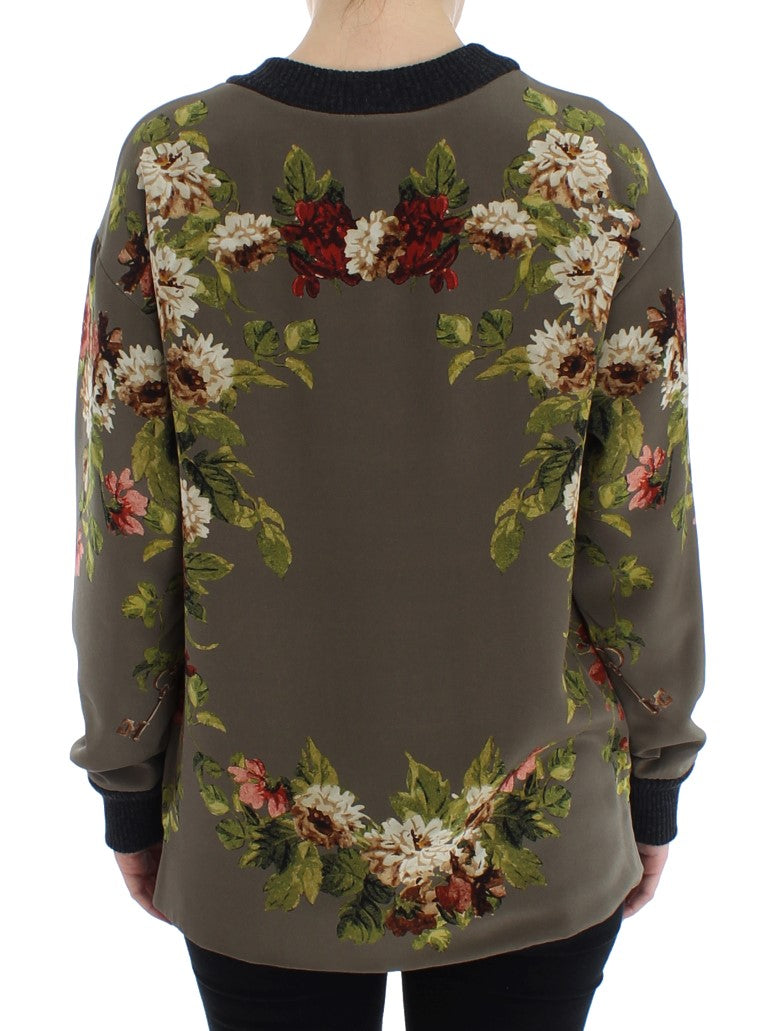 Dolce &amp; Gabbana Enchanted Sicily Silk Crewneck Blouse