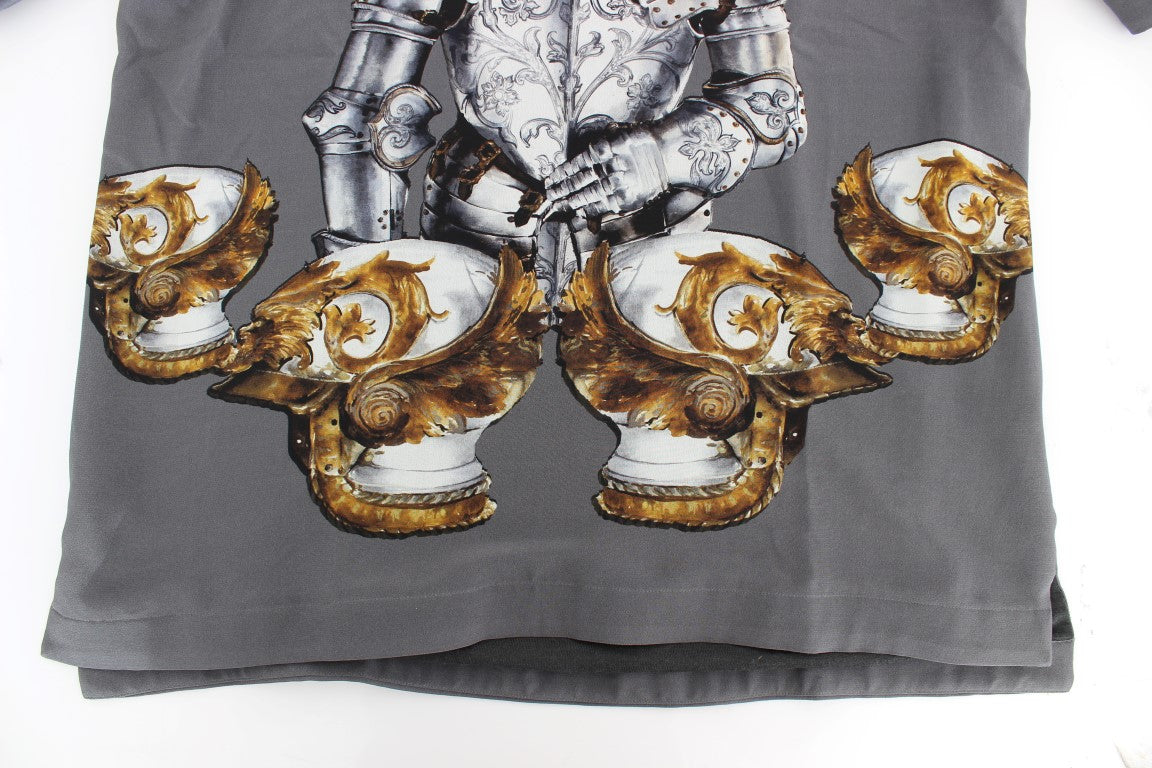 Dolce &amp; Gabbana Enchanted Sicily Silk Blouse with Knight Print