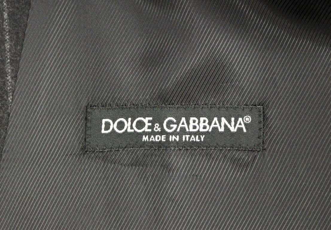 Dolce &amp; Gabbana Sleek Gray Striped Wool Dress Vest