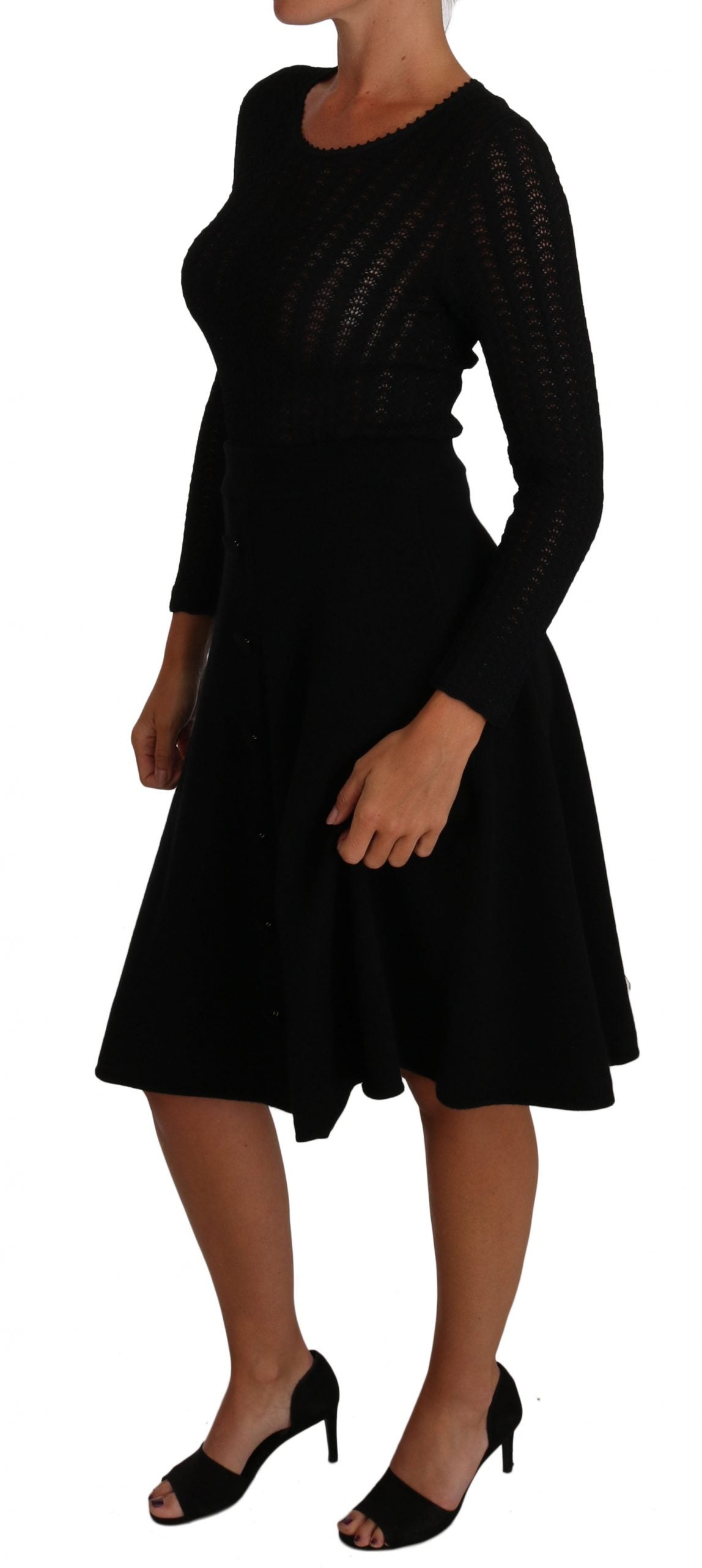 Dolce &amp; Gabbana Elegant Black Knitted Sheath Dress