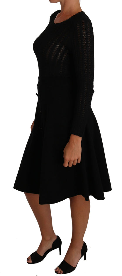 Dolce &amp; Gabbana Elegant Black Knitted Sheath Dress