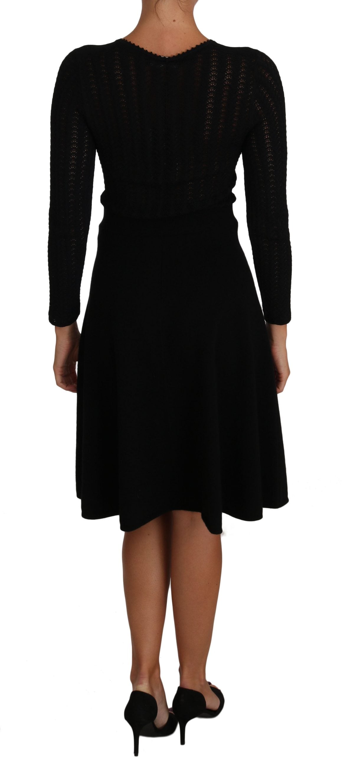 Dolce &amp; Gabbana Elegant Black Knitted Sheath Dress