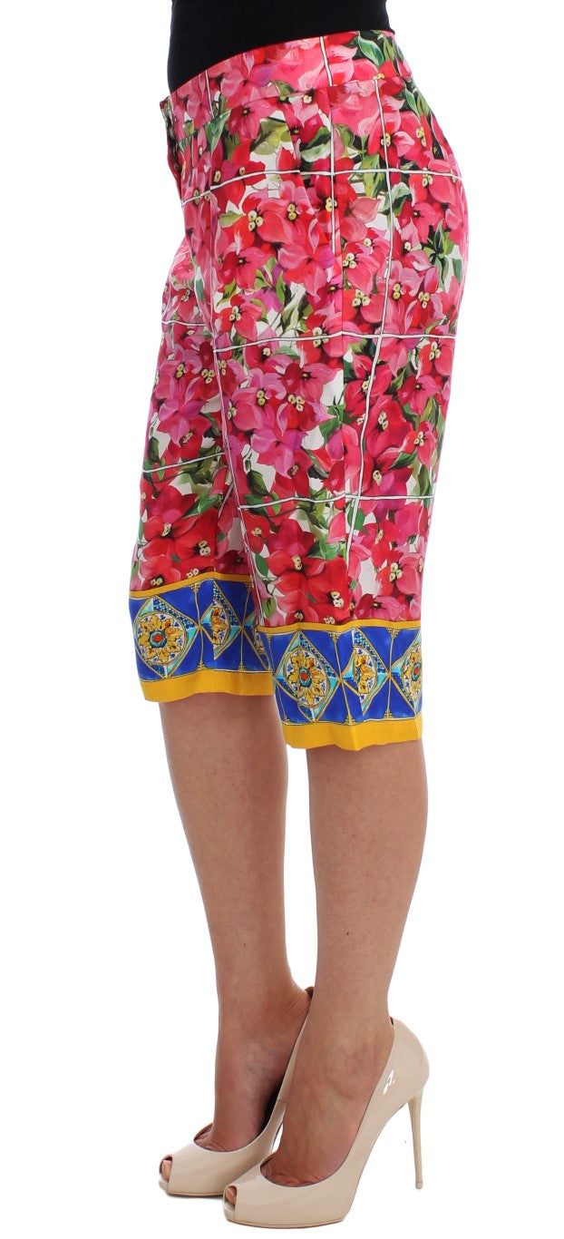 Dolce &amp; Gabbana Multicolor Floral Silk Capri Pants