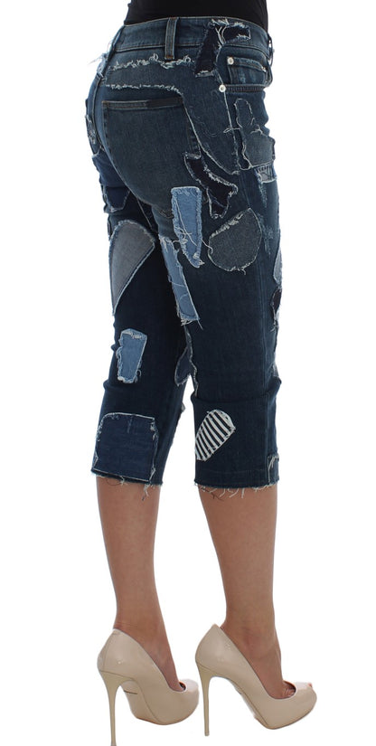 Dolce &amp; Gabbana Chic Blue Patchwork Denim Shorts