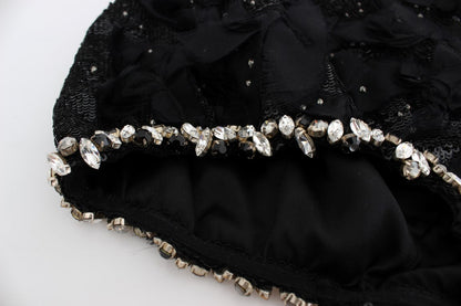 Dolce &amp; Gabbana Crystal Sequined Silk High Waist Shorts